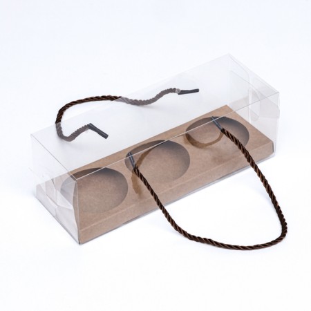 Confectionery packaging for cupcakes, craft 22.5 x 7.8 x 7.8 cm-1