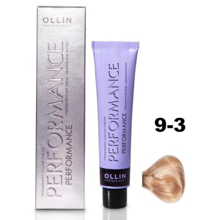 OLLIN PROFESSIONAL PERFORMANCE hair cream, tone 9/3 golden blond, 60 ml