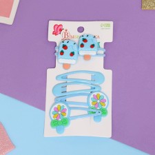 Shirley hair set (2 elastic bands 5 cm, 4 invisible 5.5 cm) ice cream, blue