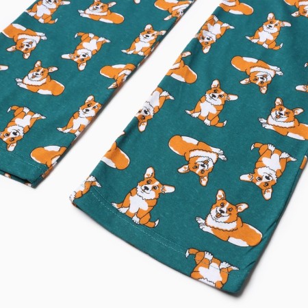 Home female "Corgi" (T -shirt/pants), white/green color, size 46-11