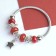 Assortment "Mardgeri" Star, red color in silver, d = 6.5 cm