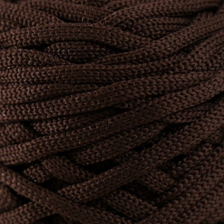 Knitting cord 100% polyester, width 3 mm 100m (chocolate)-2