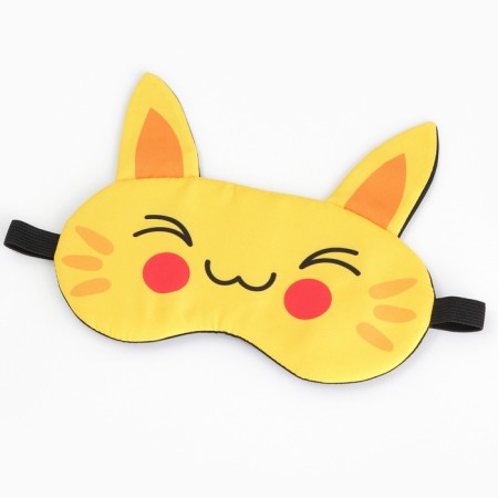 Mask for sleeping with ears "Kotik", 19.3 x 15 cm, yellow color-2