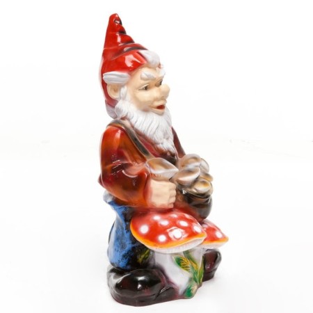 Garden figure "Dwarf with fly agaric" 26x35x69cm-1