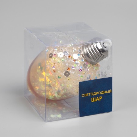 Fir -tree ball "Boil yellow", batteries, 4 LED, glow warm white-3