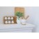 Porcelain mortar for spices with a pestle on the bamboo stand Bellatenero, 380 ml, white color