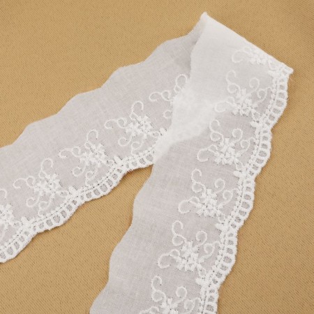 Lace embroidery, 50 mm × 13.7 ± 1 m, white color-1
