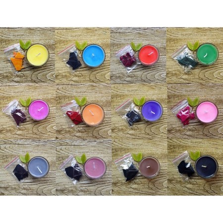 Dye based on soy wax for candles, 1 color - 5 g, set of 12 colors