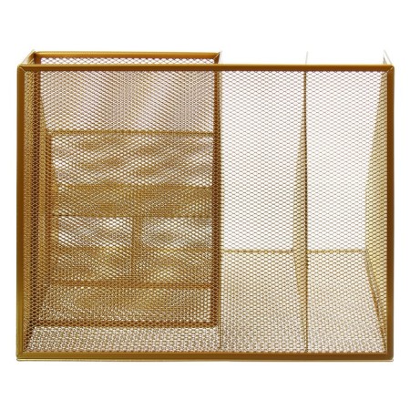 Stand for stationery, 7 departments, mesh, metal, gold-2