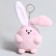 Soft toy "Bunny" on a key fob, 8 cm, pink color