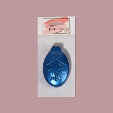 Massage comb “mother -of -pearl butterfly”, folding, with a mirror, 5.5 × 9 cm, color mix-7