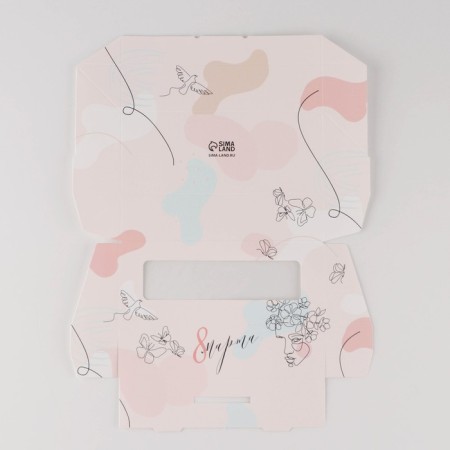 Confectionery packaging, box with lamination "Tenderness", March 8, 17 x 7 x 4 cm-3