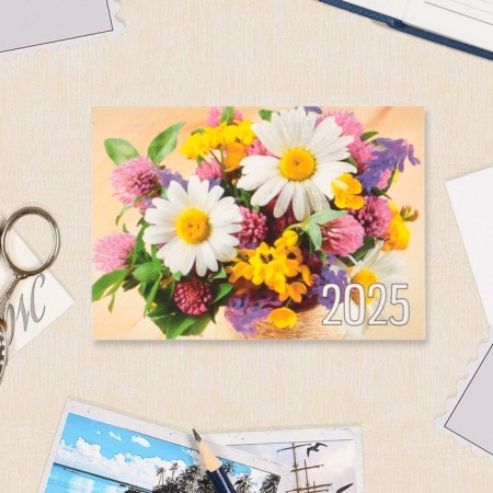 Pocket calendar "Flowers - 1" 2025, 7x10 cm, mix-1