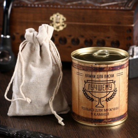 A set of whiskey stones "a real man. Barrel", in a tin can, 9 pcs.-1