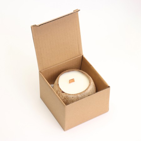 Candle in the coconut aromatic, green tea, soy wax, 8x10 cm, in the box-5