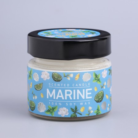 Aromatic candle in the bank "Sea Water", owl wax, 80 g-6