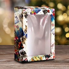 Gift box, lid is, with the “New Year's post” window, 18 x 15 x 5 cm
