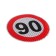 A car sticker, reflective "90 km/h", D 14 cm