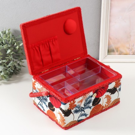 Casket for needlework "Tropical leaves" 19x26x14.5 cm-2