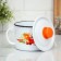 Lid mug, 1 L, Mix drawing, white color