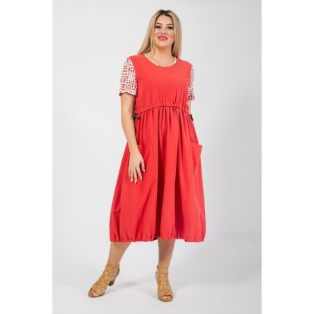 Female dress, size 66, coral color-2