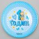 Disposable paper plate "1 year", blue (18 cm)
