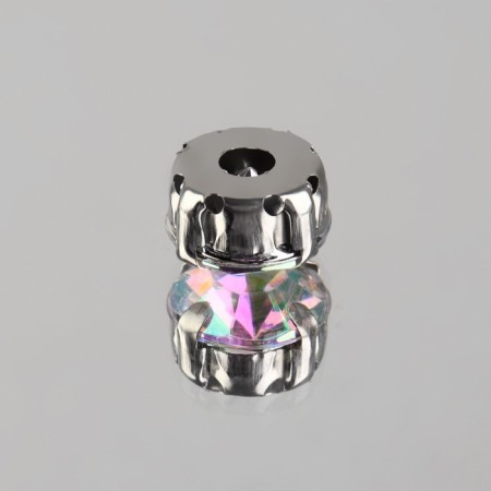 Rhinestones are sewing "circle", in the frame, with holography, d = 10 mm, 20 pcs-2