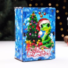 Ящик самосборный "Змея", малый синий, 20х13,6х8 см