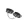 Pecado BDSM bracelets, from one strap with eyelets, genuine leather, black