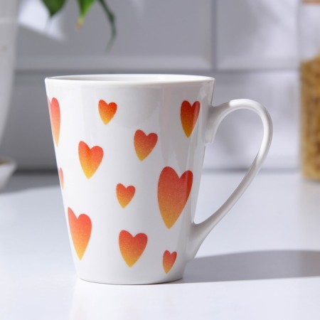 Ceramic ceramic “Love warms” mug, 300 ml, white color-2