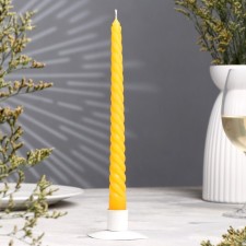 Candle twisted, 2.2x 25 cm, yellow, 