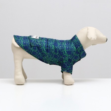 Dog jacket "Matrix", size 8, blue-green (DS 23, Osh 26, OG 32 cm)-1