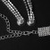 Set 2 objects: earrings, necklace "ice" path, white color in silver, 30 cm