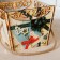 Kashpo wooden "Basket, with a gift", self-assembled, handle- cord, 17.9 × 17.3 × 14.2 cm