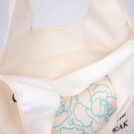 Shoper bag "Flowers", 40 × 35cm, beige color-5