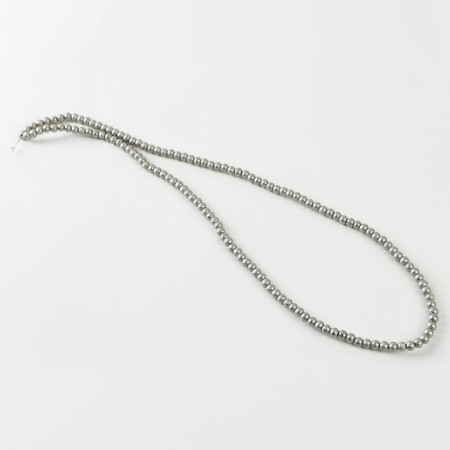 Glass beads, set 140 pcs., Diameter 1 pc. - 6 mm, silver color-1