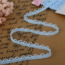 Knitted lace, 11 mm × 2.7 ± 0.5 m, blue color
