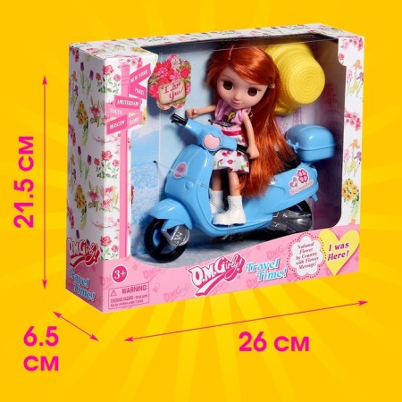 Masha doll with a moped and accessories, mix-5