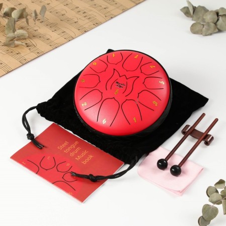 Musical instrument glucophone, red, 11 petals, 17 x 8 cm-1