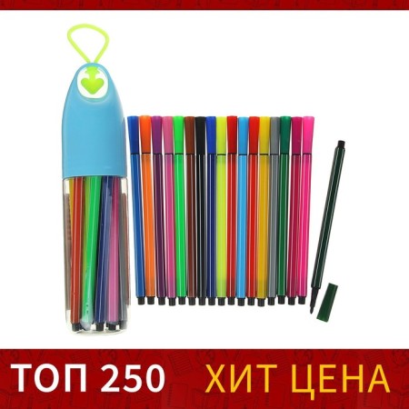 Fleeters, 18 colors, in a plastic tube with a pen, a ventilated cap, mix
