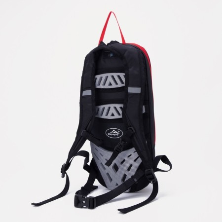 Tourist backpack with extension, 7 liters, external pocket, black/red color-1