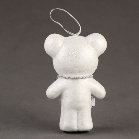 A toy of foam "White Bear" with a bell, 10 cm-2