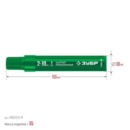 Marker bison MP-1000k 06333-4, permanent, wedge-shaped, 2-10 mm, green-3