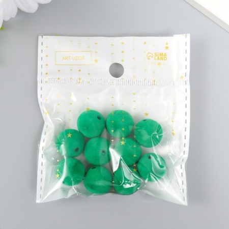 Beads for creativity velvet spraying "Green Forest" set 10 pcs d = 1.4 cm-3