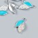 Decor for creativity metal, enamel, rhinestones "Two leaves" silver 1.3x2.2 cm