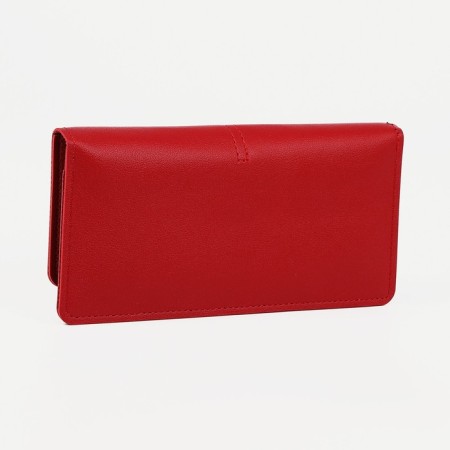 Women's wallet on the button, red color-1