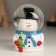 Souvenir Polystone Water Ball Light "Snowman with a Christmas tree in the helmet-bunch" 6.5x6.7x9.5 cm