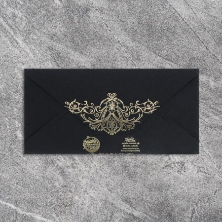Envenue for money "with an anniversary", on black craft, embossing, 16.5 x 8 cm-1