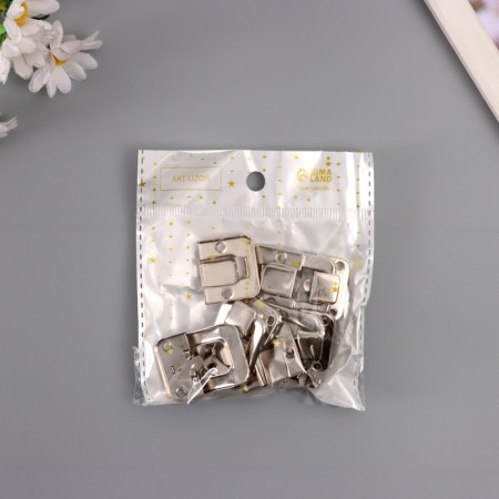 Castle Metal for casket chrome + nails. set 4x2.7 cm-3