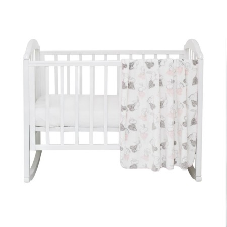 Bunnies and hearts blanket, size 150x200 cm